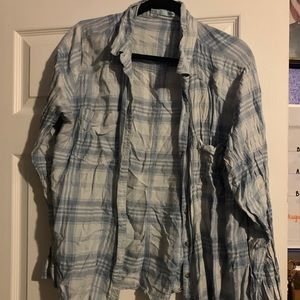 Light Blue and White Flannel